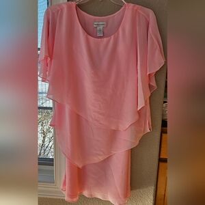 NEW Drapers & Damons Pink Overlay Chiffon Dress Sz 1X